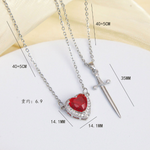 Collar Dúo de Corazón y Espada 🗡️❤️ 2 EN 1 ✨