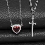 Collar Dúo de Corazón y Espada 🗡️❤️ 2 EN 1 ✨