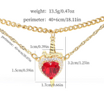 Collar Dúo de Corazón y Espada 🗡️❤️ 2 EN 1 ✨