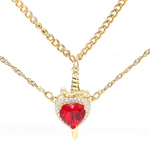Collar Dúo de Corazón y Espada 🗡️❤️ 2 EN 1 ✨