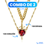 Collar Dúo de Corazón y Espada 🗡️❤️ 2 EN 1 ✨