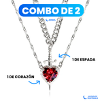 Collar Dúo de Corazón y Espada 🗡️❤️ 2 EN 1 ✨